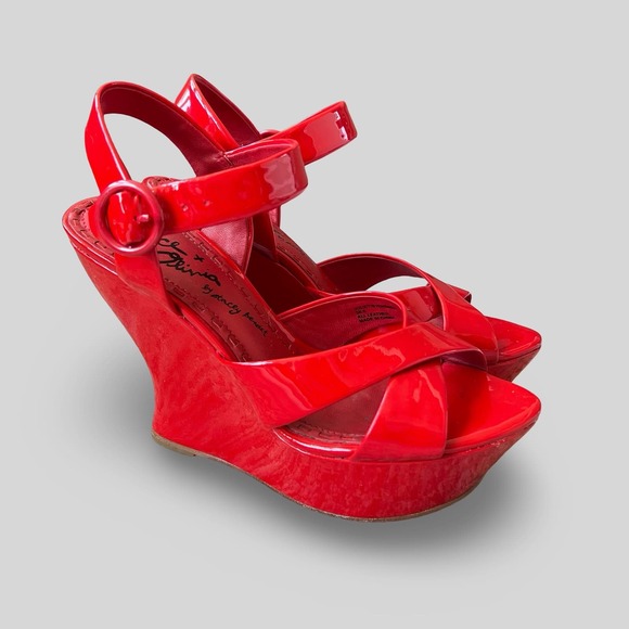 Alice + Olivia Shoes - Alice + Olivia Juliet Patent Leather Platform Wedges